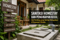 Sanitasi Homestay dan Penginapan Kecil di Kawasan Wisata Sanitasi homestay dan penginapan kecil dengan sistem septic tank yang terawat di kawasan wisata.